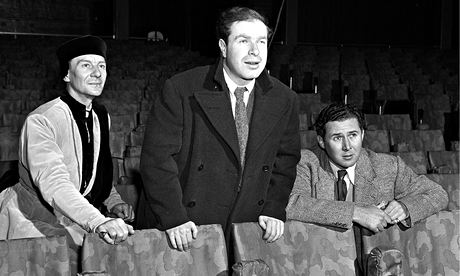 John Gielgud, Peter Brook and Anthony Quayle in the stalls in 1950