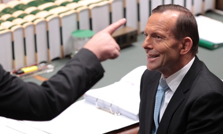 Tony Abbott in question time.