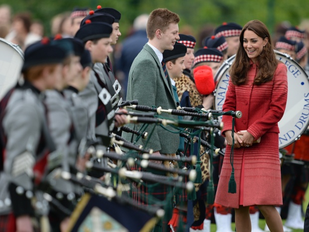 The Duke and Duchess of Cambridge visit Strathearn Community School Campus in Scotland. Kate has put behind her recent controversy about the publication of a photograph of her in the German newspaper Bild.