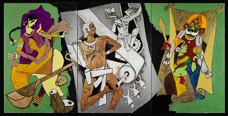MF Husain paintings: Maqbool Fida Husain The Indian Civilization Series - Indian Dance Forms