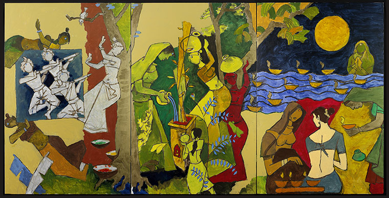 MF Husain paintings: MF Husain paintings Indian Civilization Series Traditional Indian Festivals