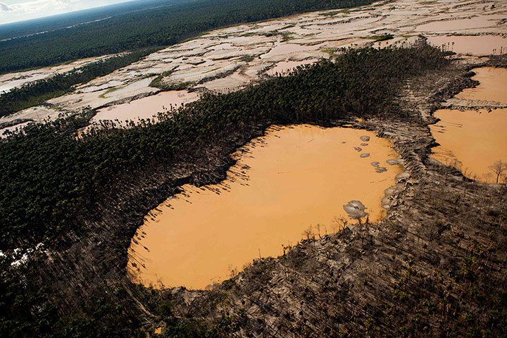 Illegal gold mining: An aerial view of the illegal mines