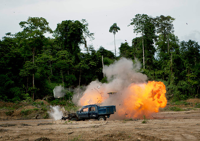Illegal gold mining: A controlled explosion