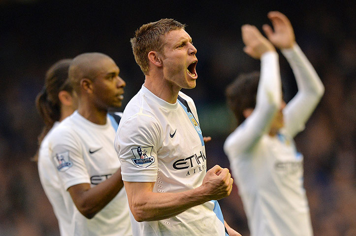 everton v city: Manchester City's English midfielder James Milner