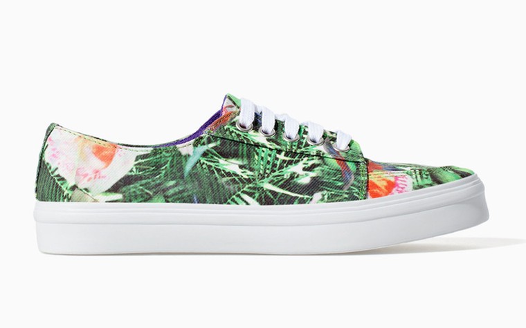 Summer shoes for drizzle: Summery shoes for rubbish weather - floral plimsolls by Zara