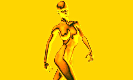 computer generated robot female body in 3D
