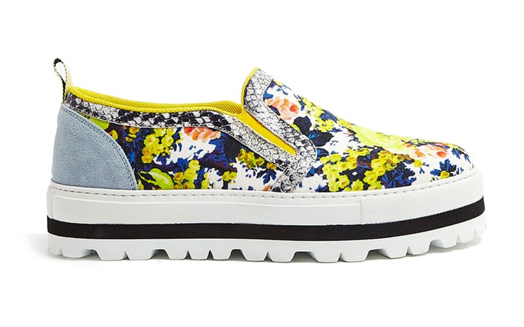 Summer shoes for drizzle: Summery shoes for rubbish weather - floral chunky slip ons by MSGM