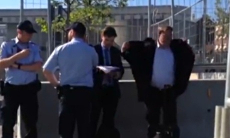 Ed Balls having trouble getting in to the Bilderberg conference.