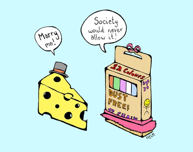 Chalk and Cheese cartoon