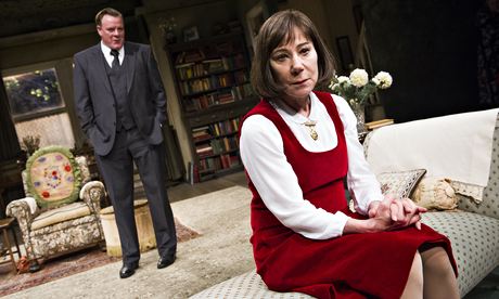 Zoë Wanamaker (Stevie) and Chris Larkin (Man) in Stevie by Hugh Whitemore at the Minerva Theatre