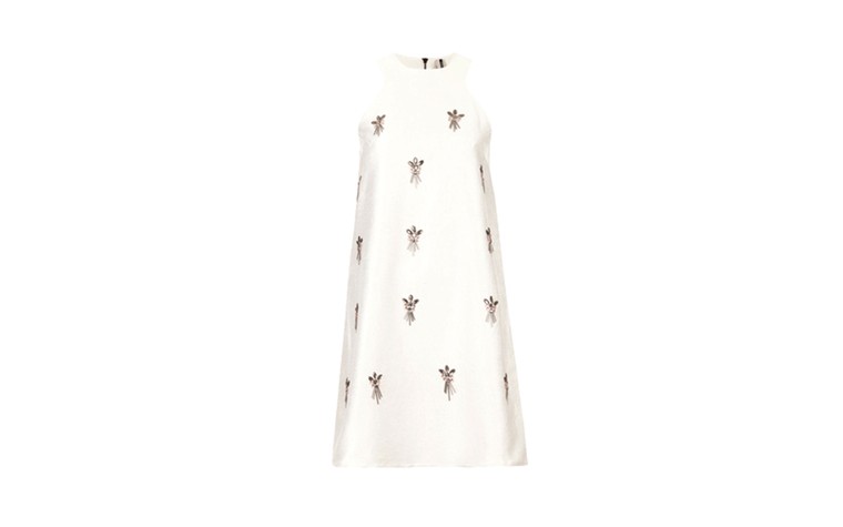 Summer party dresses: Summer party dresses - sleeveless embellished white mini dress by Topshop