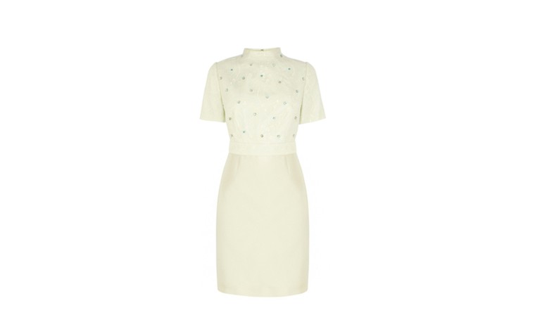 Summer party dresses: Summer party dresses - high collar half sleeve embellished shift by Coast