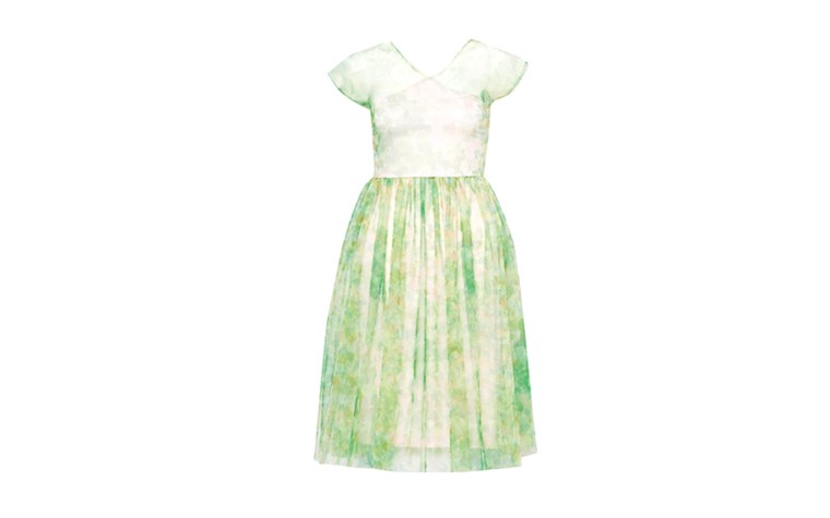 Summer party dresses: Summer party dresses - sheer floaty green floral frock by French Connection