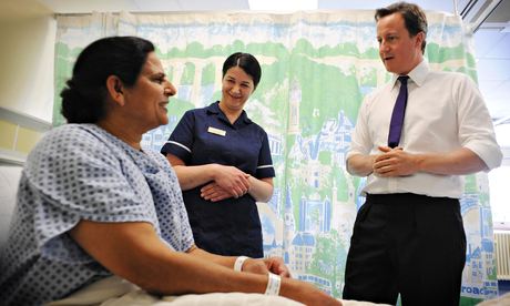 David Cameron meeting a patient in a hospital