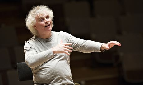 Sir Simon Rattle conducting the Orchestra of the Age of Enlightenment in rehearsal in 2013.