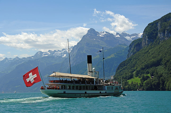 Swiss TB gallery: Swiss TB: Schiller paddle steamer on Lake Lucerne