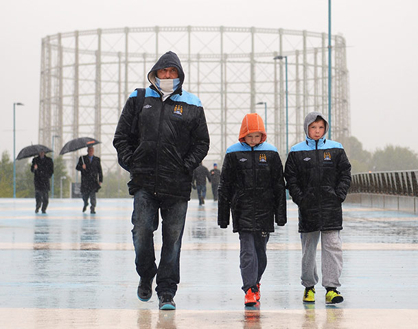 City versus villa: Manchester City fans