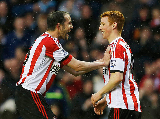 City versus villa: Sunderland's Colback celebrates his goal
