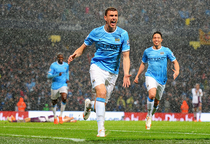 city versus villa: Edin Dzeko celebrates
