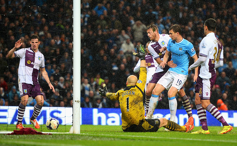 city versus villa: Dzeko scores his second goal