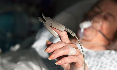 Woman in hospital