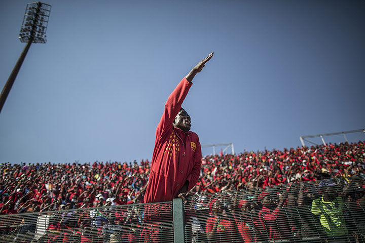 20 Photos: A supporter of South Africa's Economic Freedom Fighters in Atteridgeville
