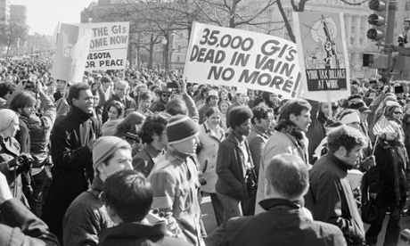 Protestors of the Vietnam War in Washington, DC 1969.