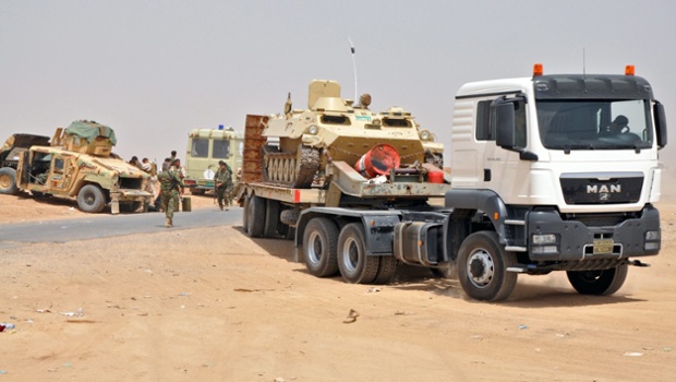 Kurdistan's Peshmerga forces transfer tanks on the borders of Kirkuk city, taking complete control of the disputed city after the Iraqi army withdrew from there.
