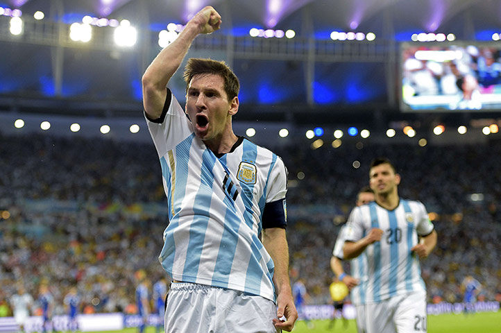 Argentina v Bosnia...: Argentina's forward and captain Lionel Messi