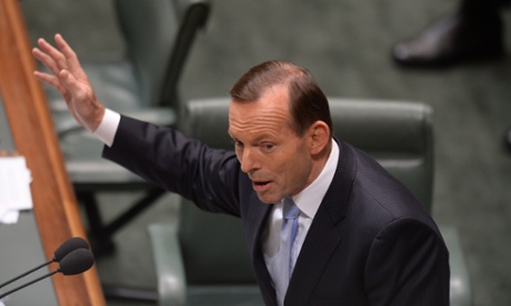 Prime Minister Tony Abbott speaking during House of Representatives question time at Parliament House Canberra, Monday, June 16, 2014.