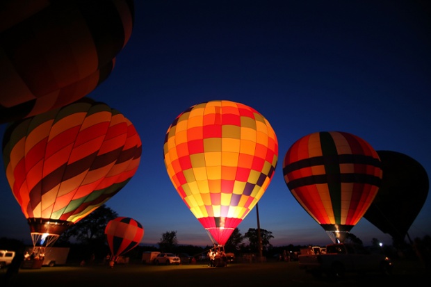 Ballooners take off at the Gulf Coast Hot Air Balloon Festival in Foley, Alabama
