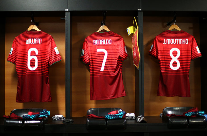 Germany v Portugal: his shirt Ronaldo's shirt in the dressing room before the Group G match