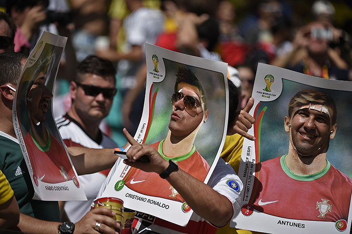 Germany v Portugal: Portugal fans pose prior to the match between Germany and Portugal