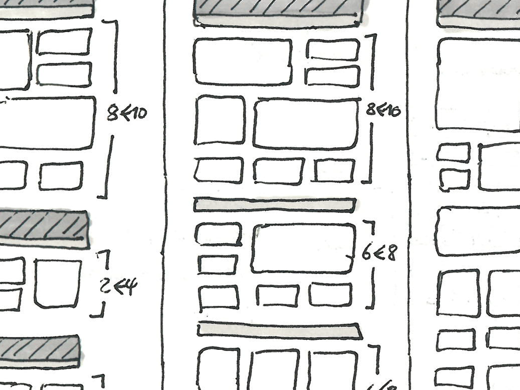 Early app layout sketch.