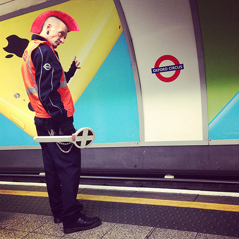 Your Pictures - Vibrant: London Underground Worker with Red Mohican