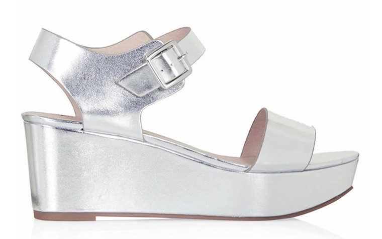 Silver sandals: Silver sandals - wedges by Topshop