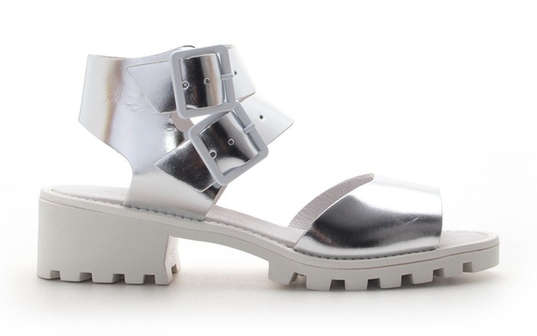 Silver sandals: Silver sandals - with chunky white mid sole by Miista