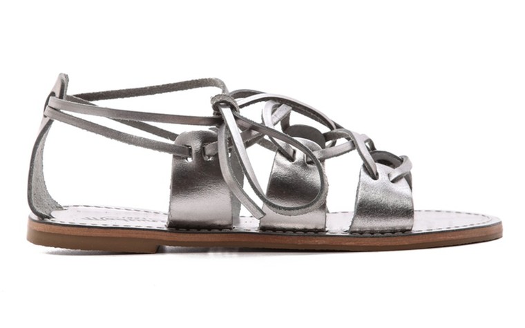 Silver sandals: Silver sandals - laced gladiator sandals by Madewell