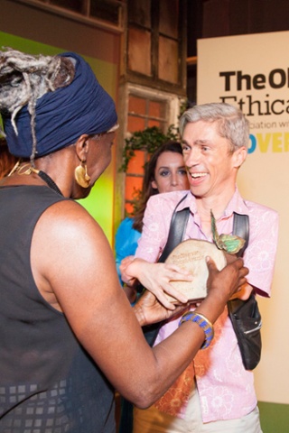 Baroness Lola Young presents the Arts and Culture award to Mat Fraser, Observer Ethical Awards 2014