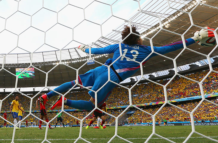 brazil versus mexico: Guillermo Ochoa saves