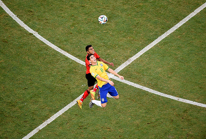 Brazil game: Mexico's midfielder Jose Juan Vazquez and Oscar