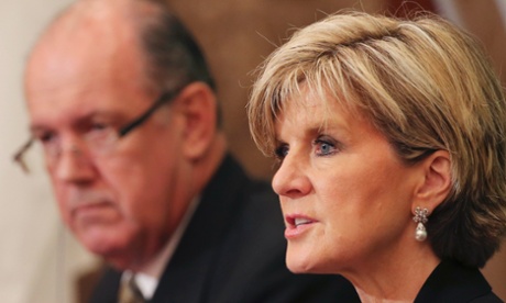 Foreign Minister Julie Bishop speaks during a press conference at Japan National Press Club in Tokyo, Thursday, June 12, 2014.