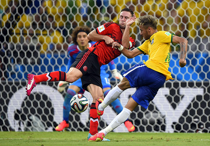 Brazil game: Brazil's forward Neymar shoots