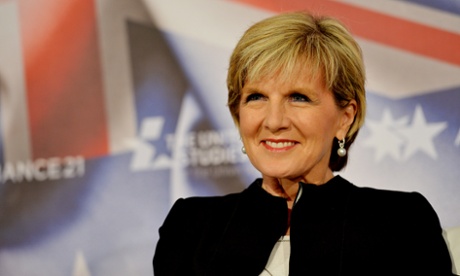 Foreign Minister Julie Bishop during her key note address at the Alliance 21 conference at Hotel Realm, Canberra, Wednesday, June 18, 2014.