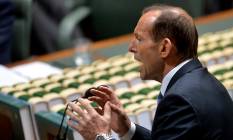 Prime Minister Tony Abbott during House of Representatives question time at Parliament House, Canberra.