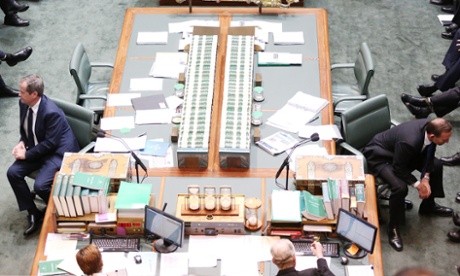Leader of the Opposition Bill Shorten and Prime Minister Tony Abbott during question time at Parliament House in Canberra, Thursday, June 19, 2014.