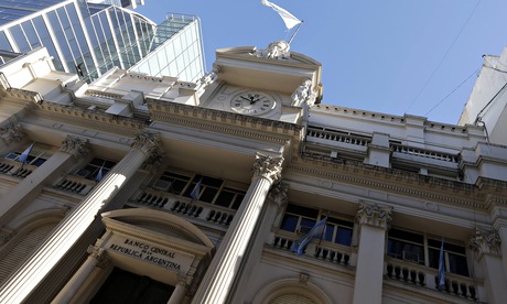 The facade of Argentina's Banco Central is seen in Buenos Aires