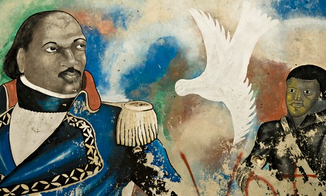 A Port au Prince mural showing the Haitian revolutionary Toussaint L'Ouverture (1743-1803), a pionee