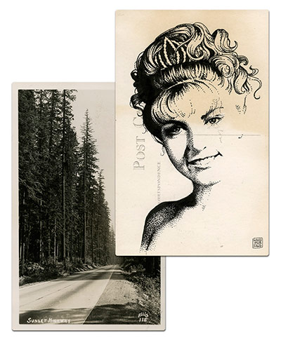 Twin Peaks postcards: Twin Peaks postcards by graphic artist Paul Willoughby