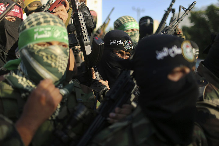 20 Photos: Militants from various armed factions at a news conference in Gaza